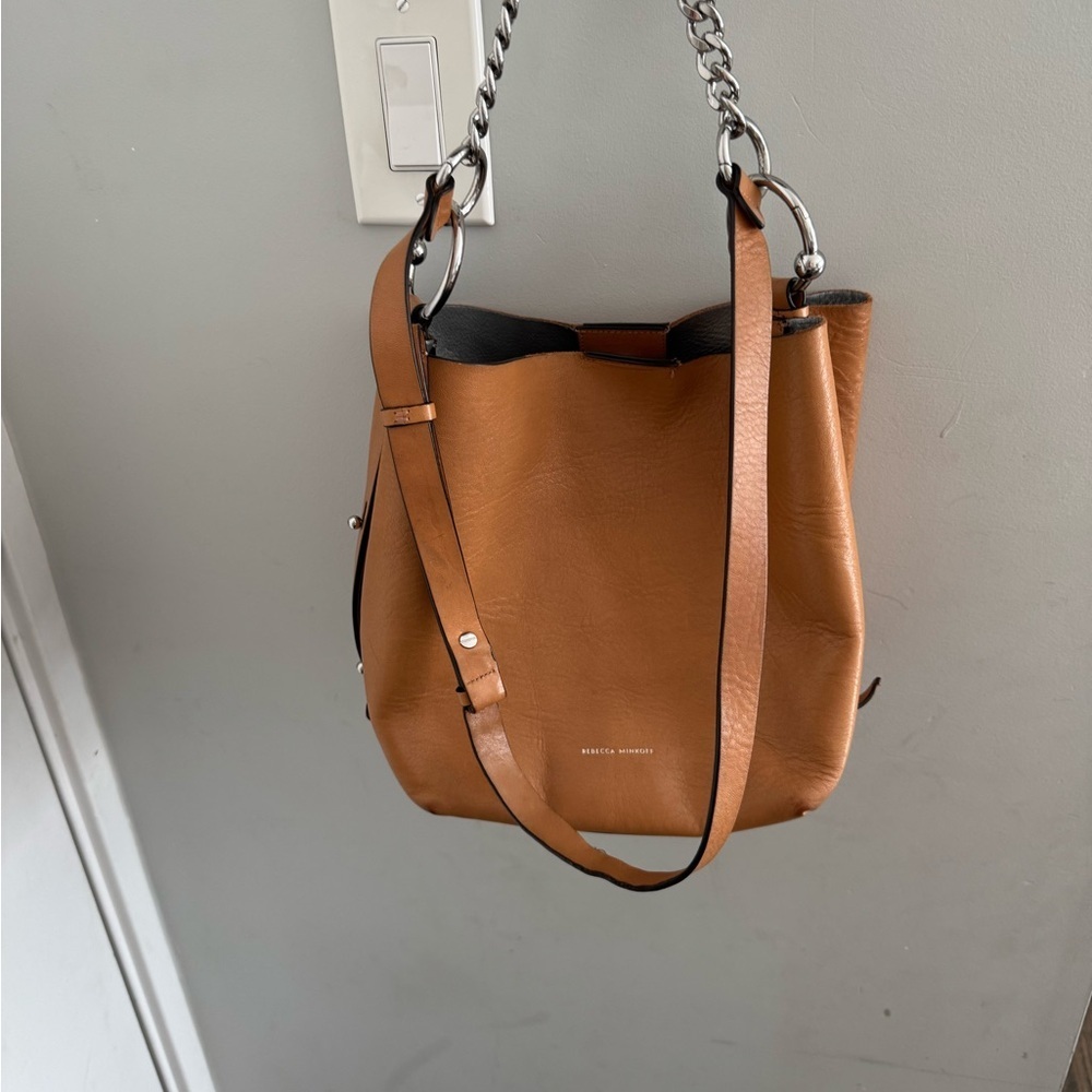 Rebecca Minkoff Tan Chain Detail Shoulder Bag - Picture 7 of 7